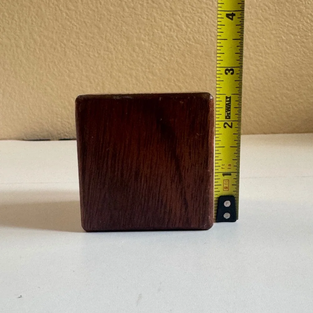 Vintage 1984 Lindh Writers Block Wood Cube Novelty Desk Paperweight 2.5 Inch
